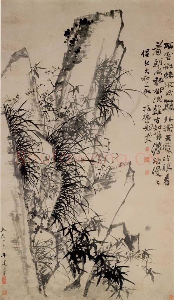 1757 郑燮 兰竹荆棘图 书画作品