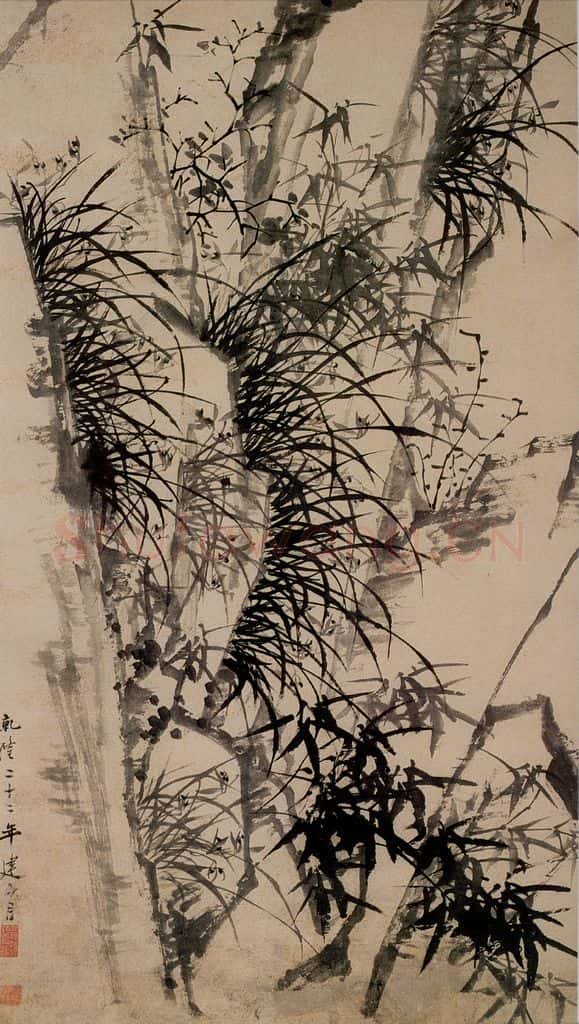 郑燮 兰竹荆棘图 书画作品