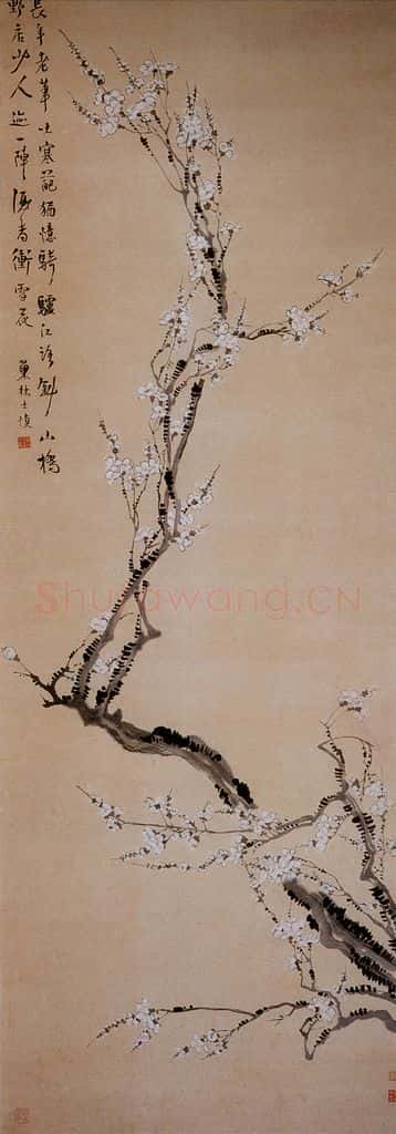 清 汪士慎《白梅图》书画作品