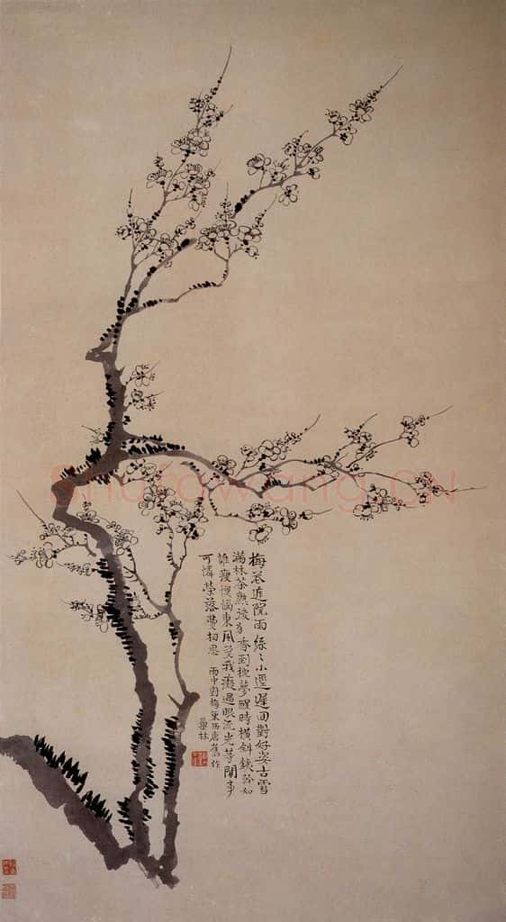 清 汪士慎《墨梅图》书画作品