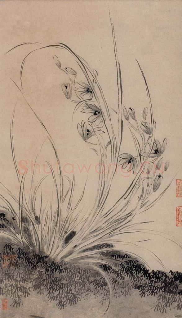 1731年 汪士慎《兰石图》书画作品