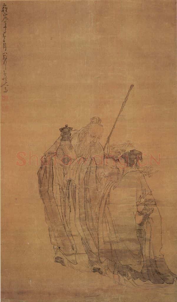 清 黄慎 二老行春图 书画作品