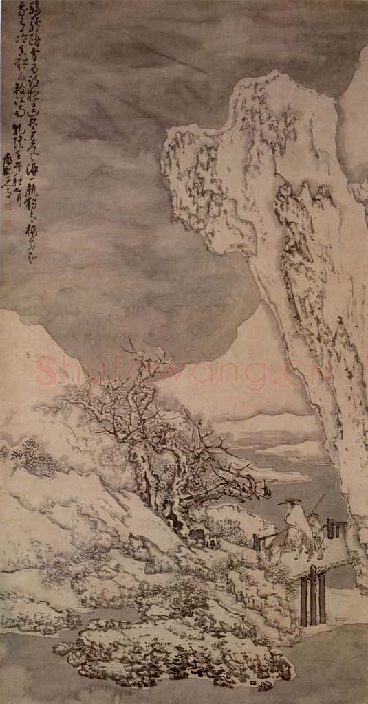 清 黄慎 踏雪寻梅图 书画作品