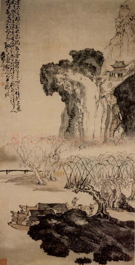 清 黄慎 归舟图 书画作品
