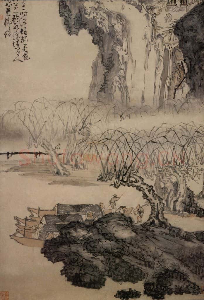 清 黄慎 归舟图 书画作品