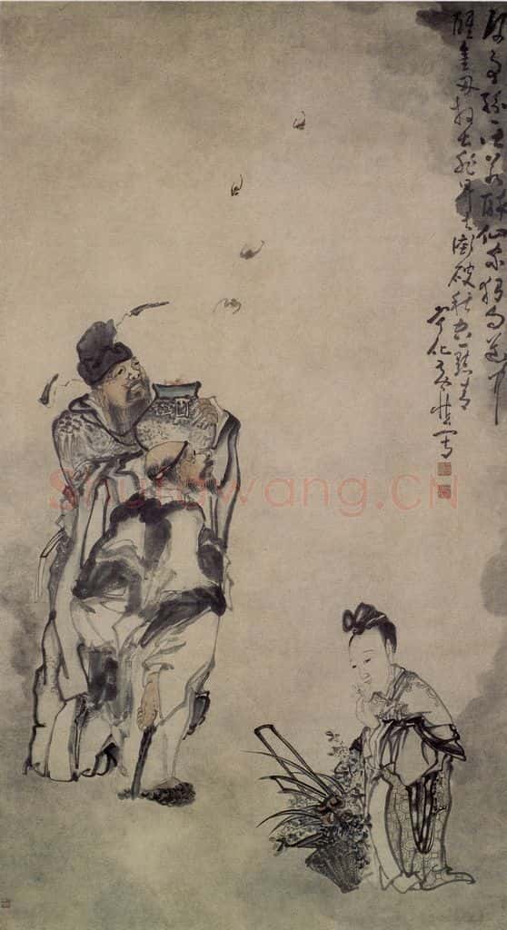 清 黄慎 来蝠图 书画作品