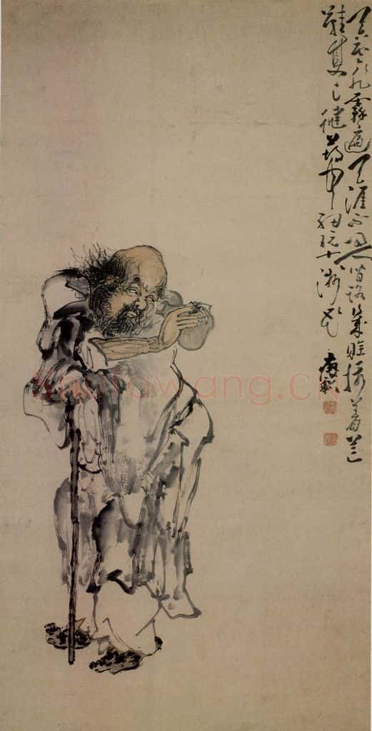 清 黄慎 醉铁拐李图 书画作品