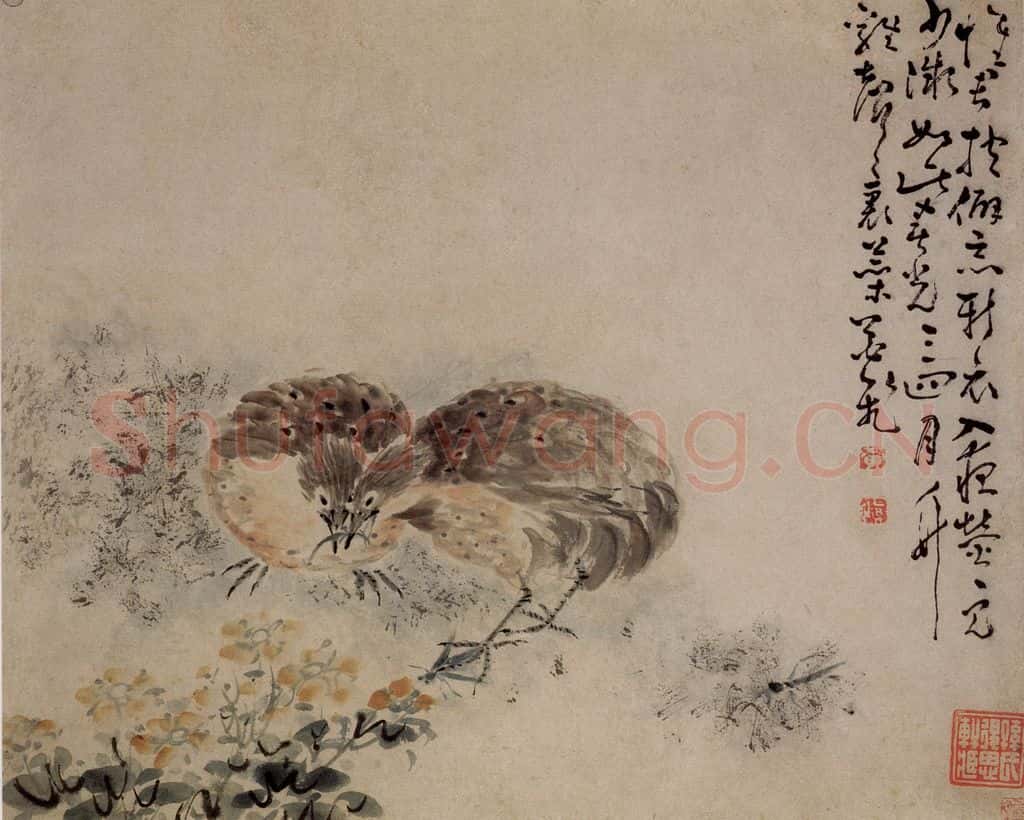 清 黄慎 花鸟草丛册 书画作品