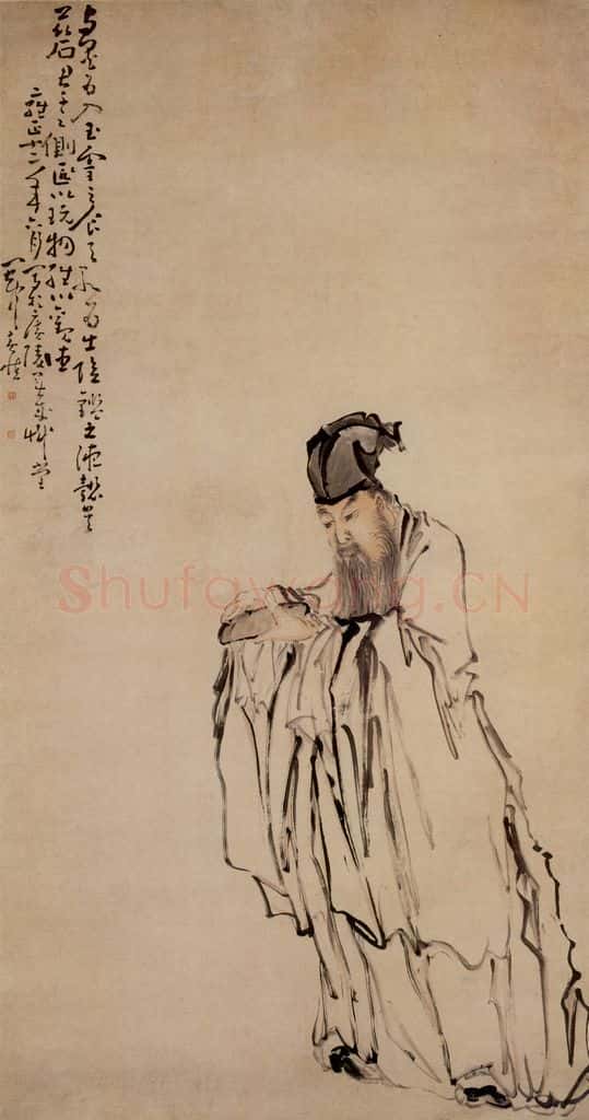 清 黄慎 东坡玩砚图 书画作品
