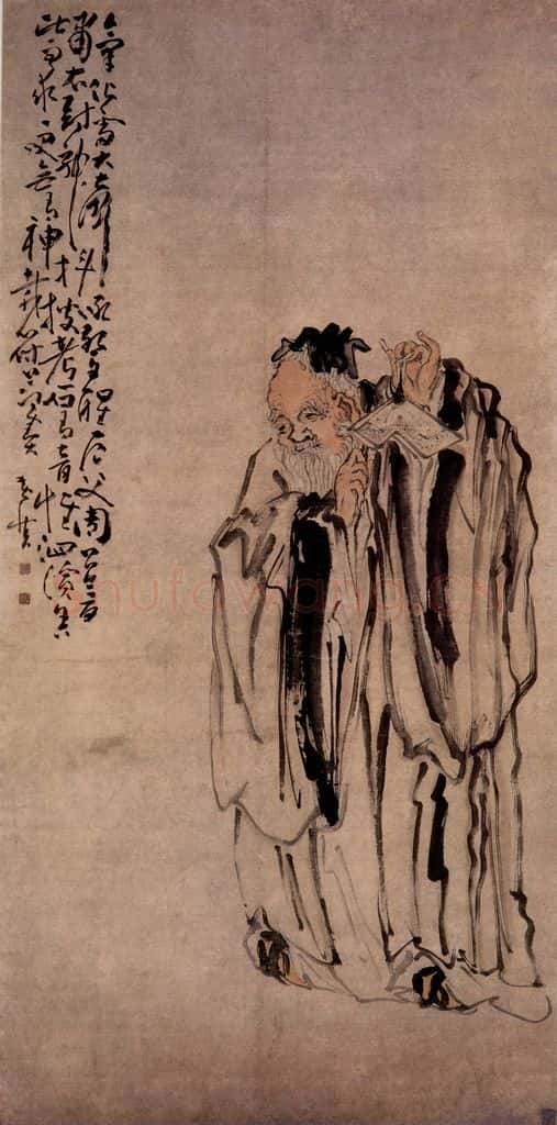 清 黄慎 老叟击磐图 书画作品