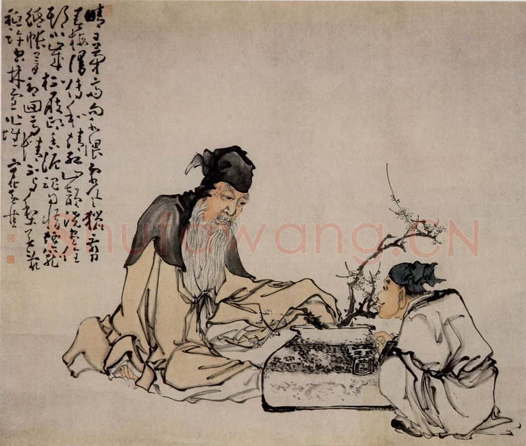清 黄慎 林和靖爱梅图 书画作品