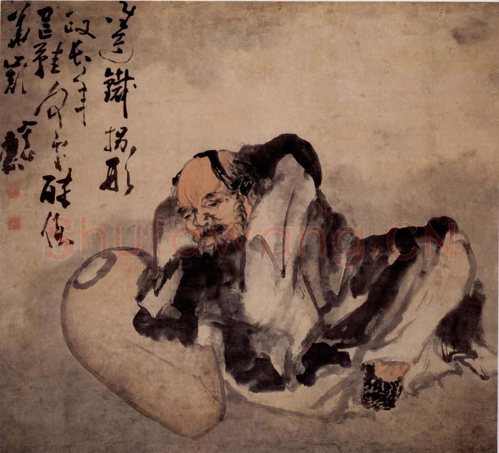 清 黄慎 铁拐李醉眠图 书画作品