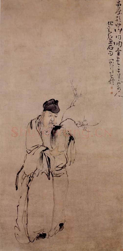 清 黄慎 赏梅图 书画作品