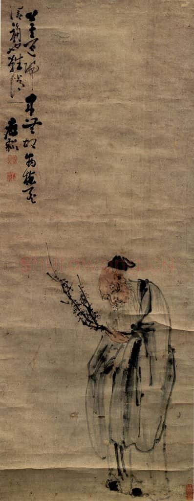 清 黄慎 折梅图 书画作品