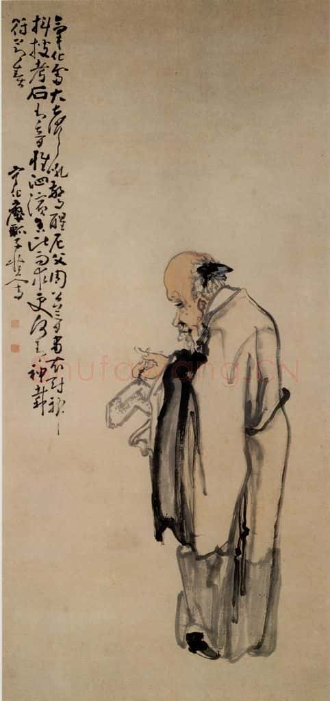 清 黄慎 击磐图 书画作品