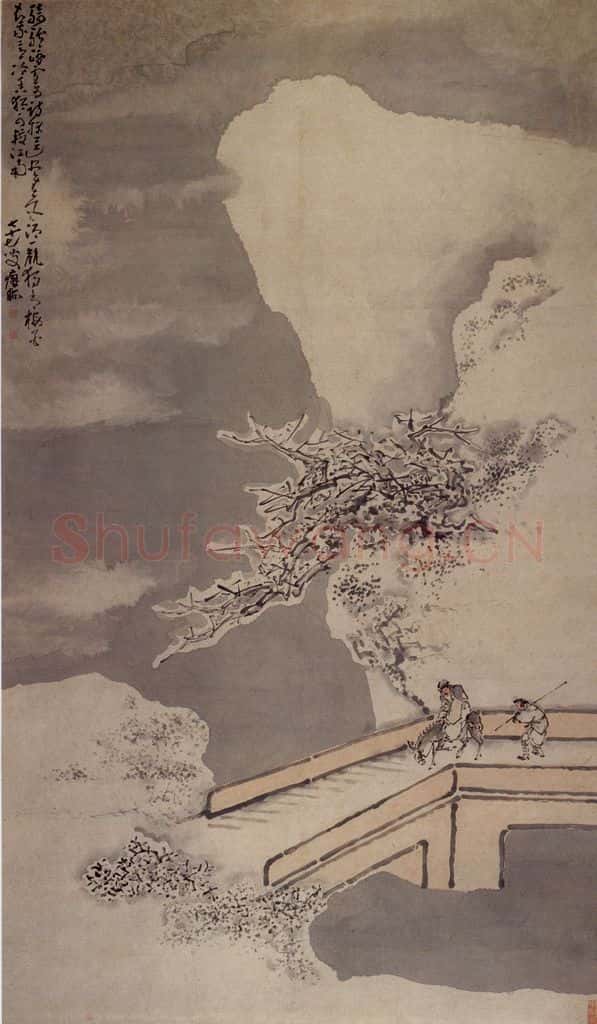清 黄慎 踏雪寻梅图 书画作品