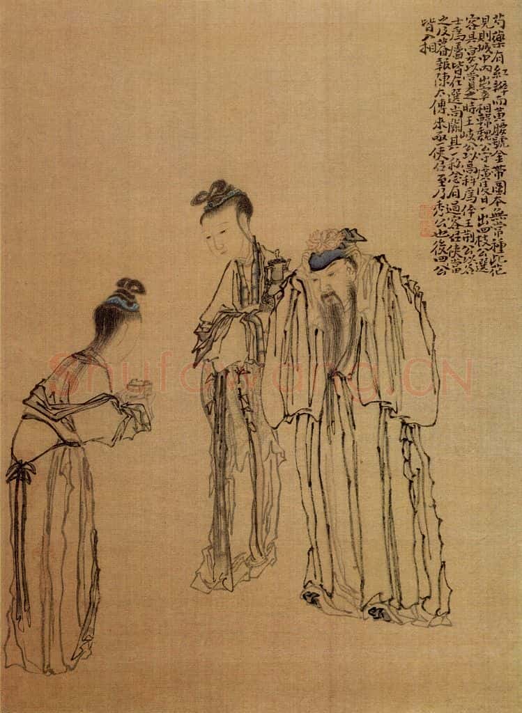 清 黄慎 山水人物册 书画作品