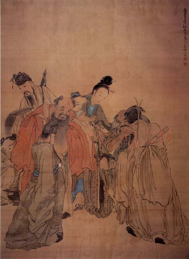 清 黄慎 八仙图 书画作品