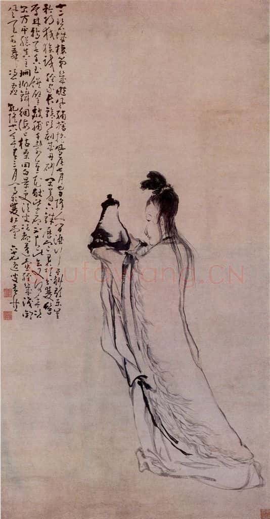 清 黄慎 麻姑进酒图 书画作品