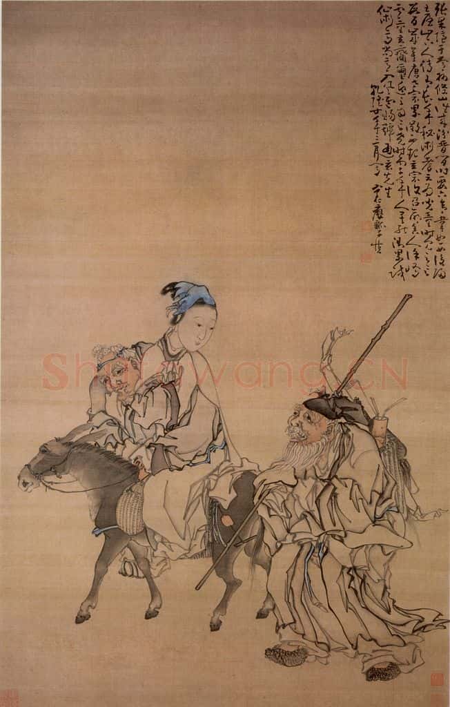 清 黄慎 张果老故事图 书画作品