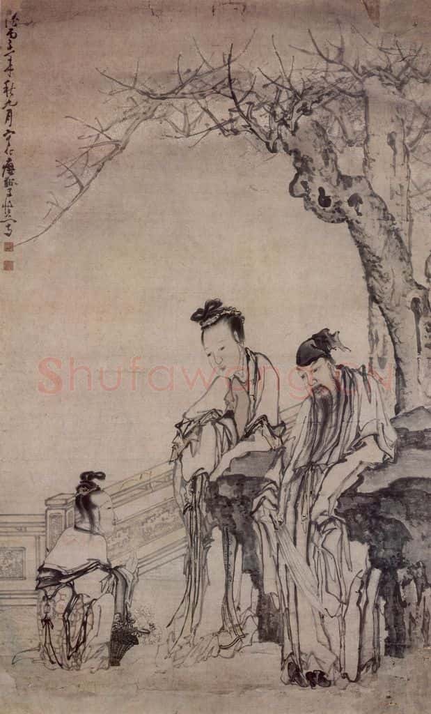 清 黄慎 献花图 书画作品