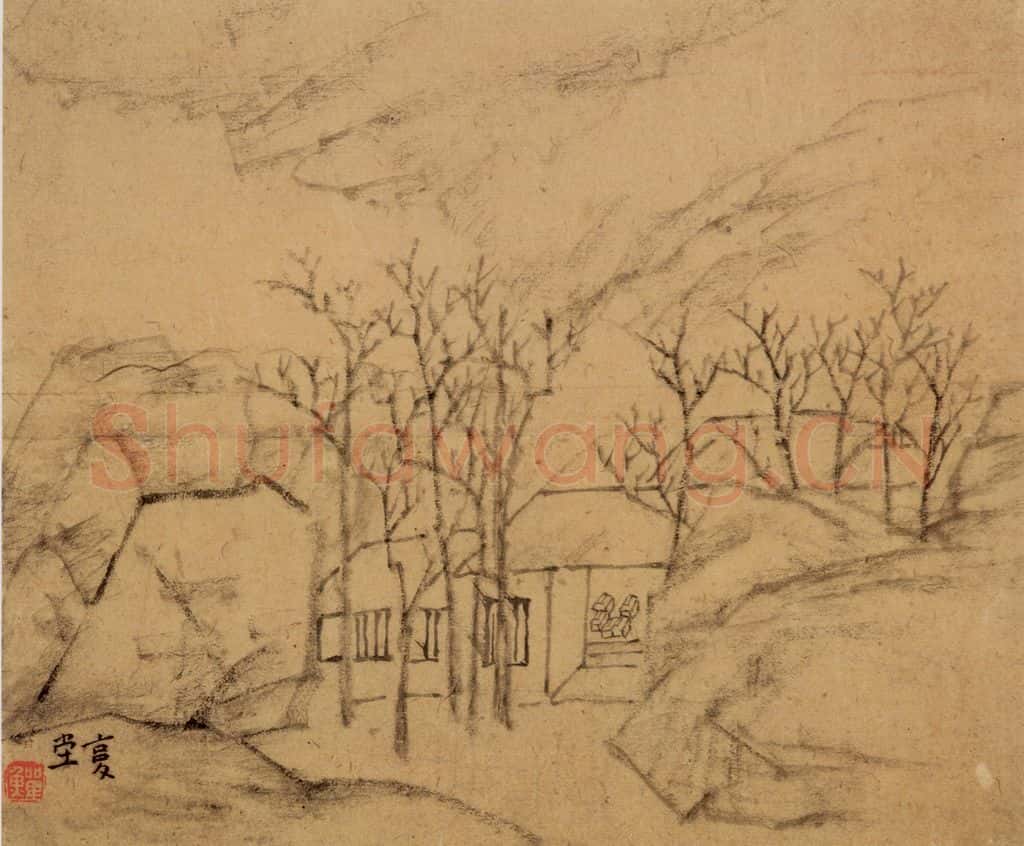 清 李鱓《山水8开》书画作品