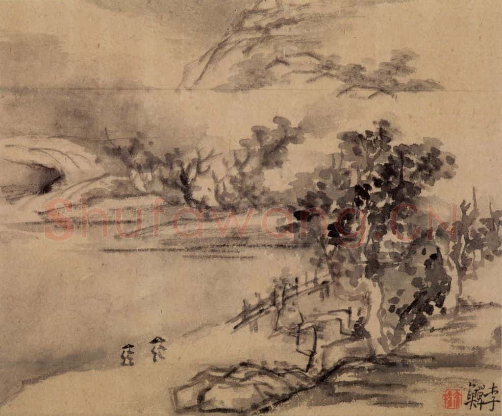 清 李鱓《山水8开》书画作品
