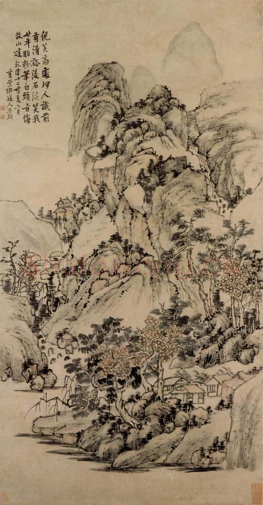 清 李鱓《故园图》书画作品