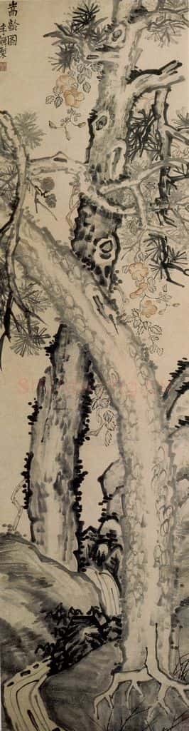 清 李鱓《松龄图》书画作品