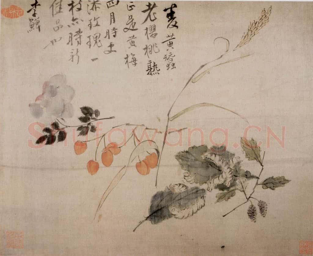 清 李鱓《蔬果花卉》书画作品