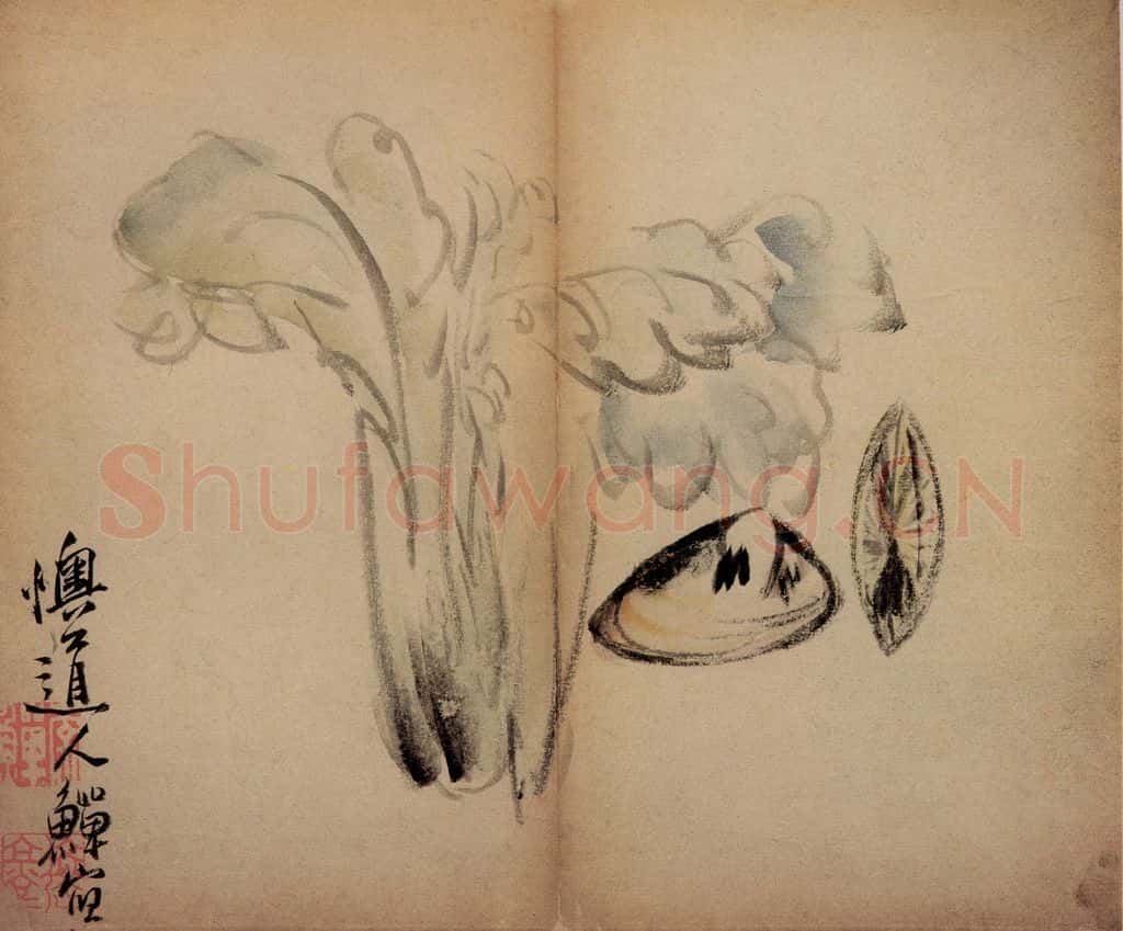 清 李鱓《花卉册》书画作品