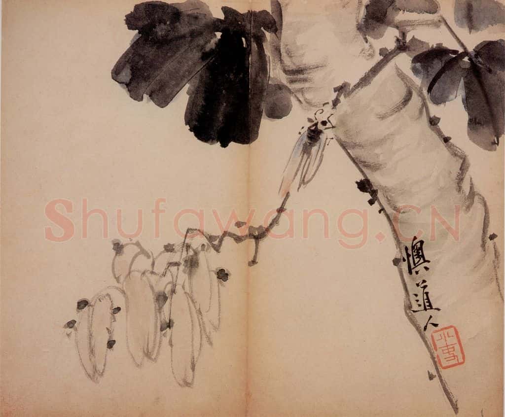 清 李鱓《花卉册》书画作品