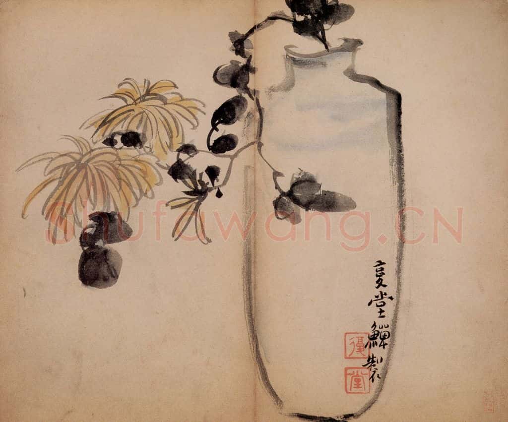 清 李鱓《花卉册》书画作品
