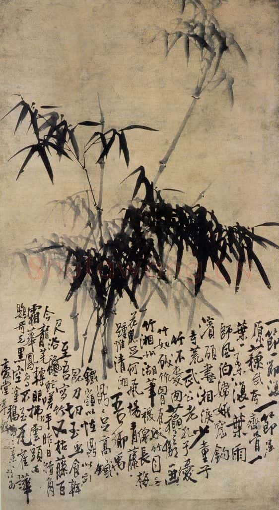 清 李鱓《风竹》书画作品