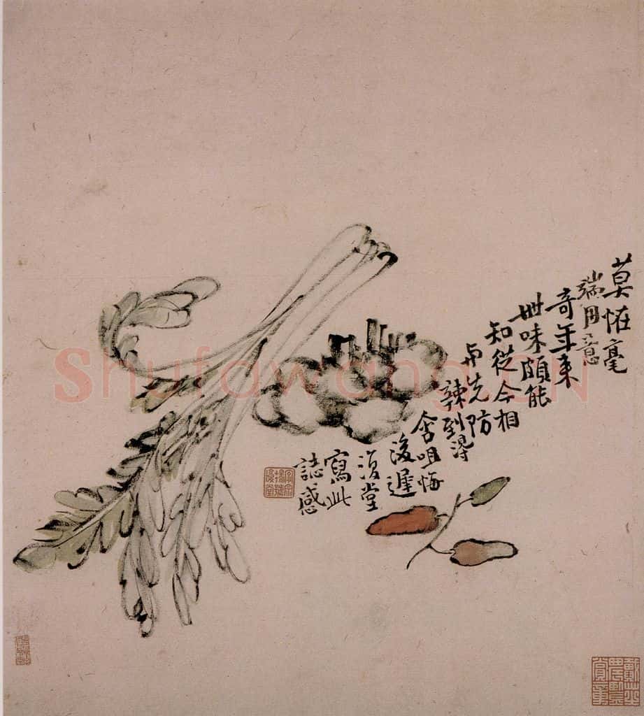 清 李鱓《花卉册》书画作品