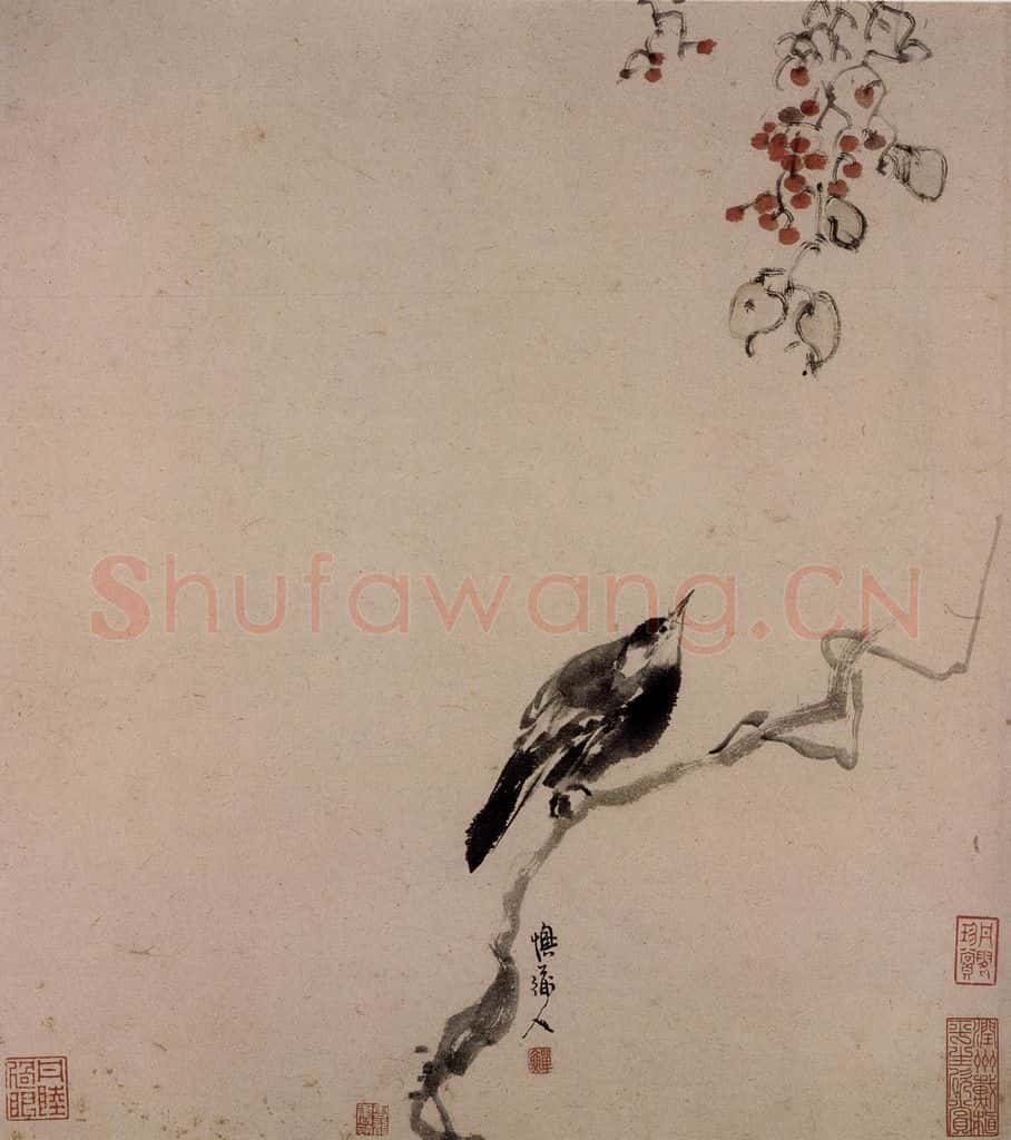 清 李鱓《花卉册》书画作品