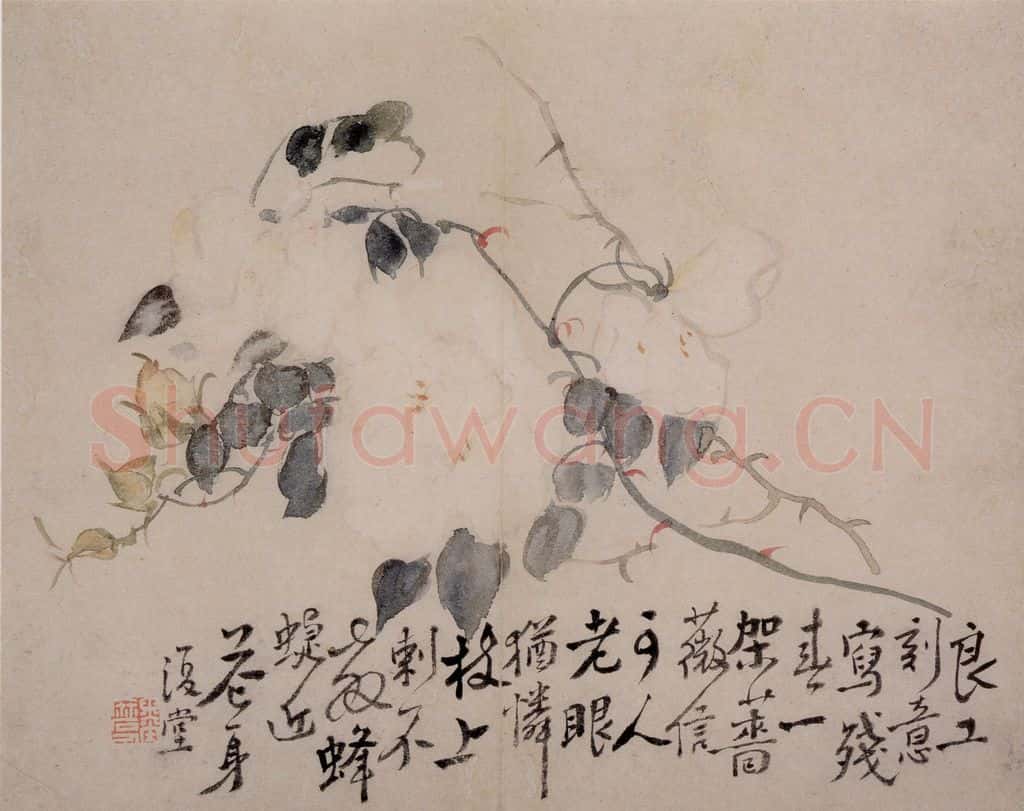 清 李鱓《花卉册》书画作品