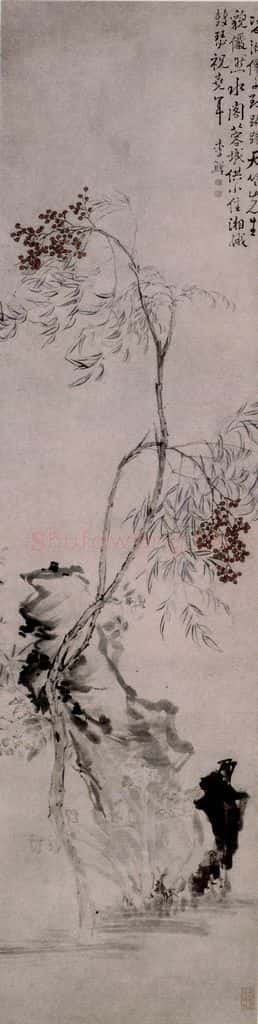 清 李鱓《四季花卉屏》书画作品