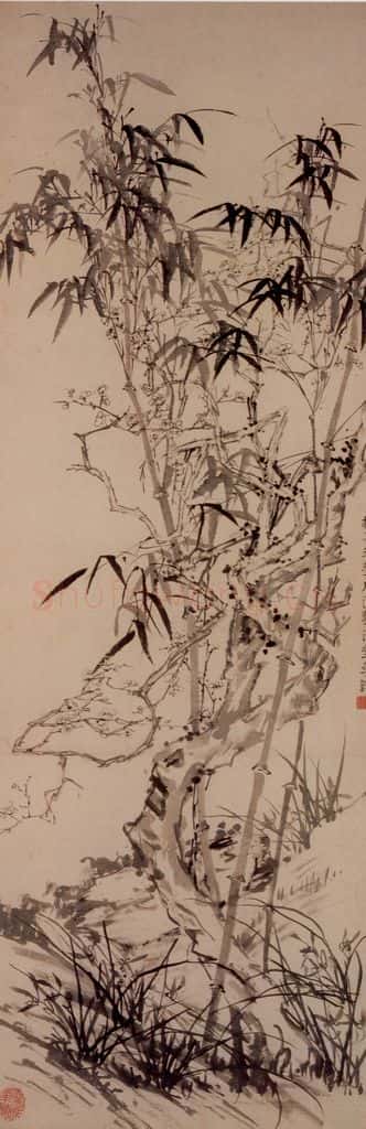 清 李鱓《梅兰竹图》书画作品