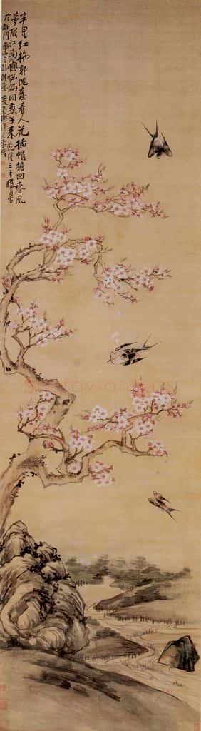 清 李鱓《花鸟屏》书画作品