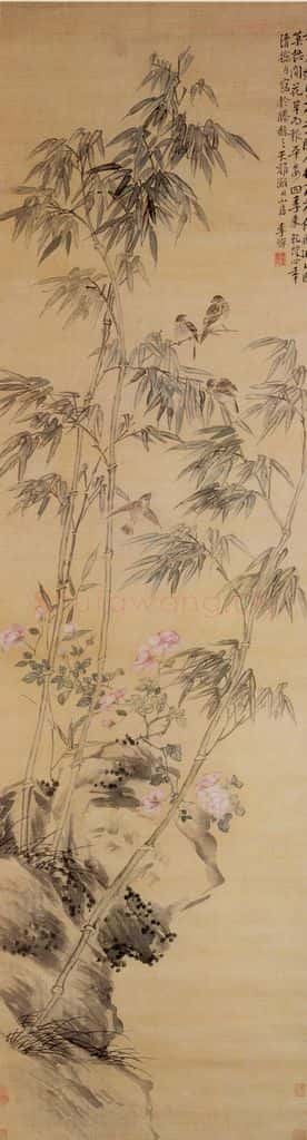 清 李鱓《花鸟屏》书画作品