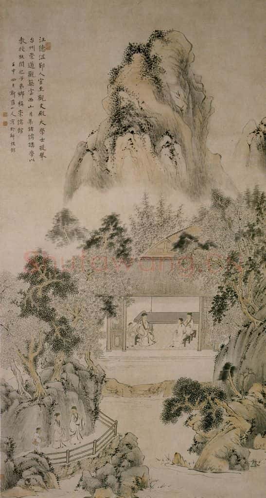 清 华喦《崇儒馆图》书画作品