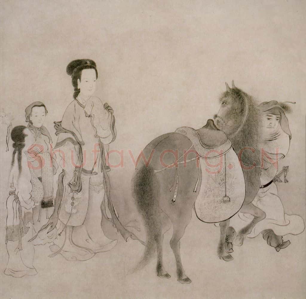 清 华喦《昭君出塞图》书画作品