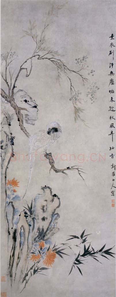 清 华喦《设色花鸟》书画作品