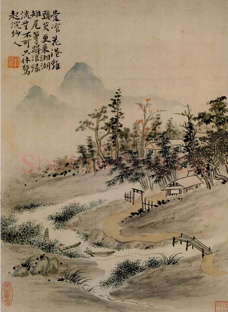 清 华喦《山水册》书画作品
