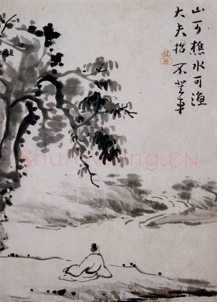 清 华喦《山水人物花卉册》书画作品