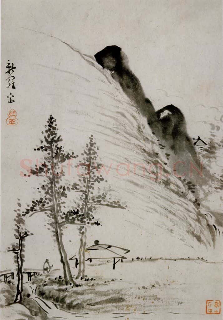 清 华喦《山水人物花卉册》书画作品