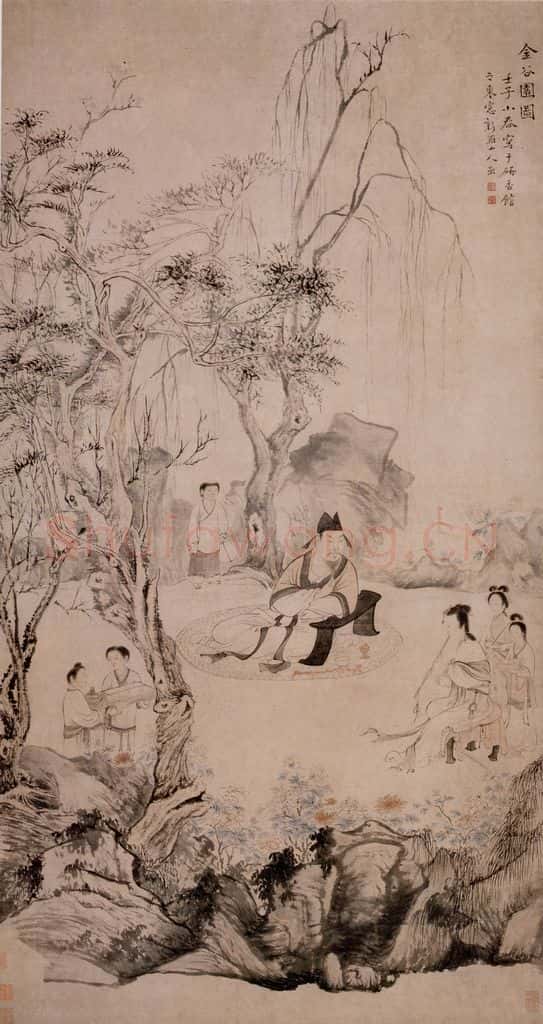 清 华喦《金谷园图》书画作品