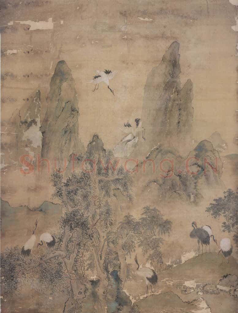 清 华喦《八鹤图》书画作品
