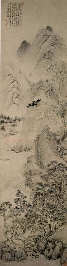 清 华喦《岷山北堂图》书画作品